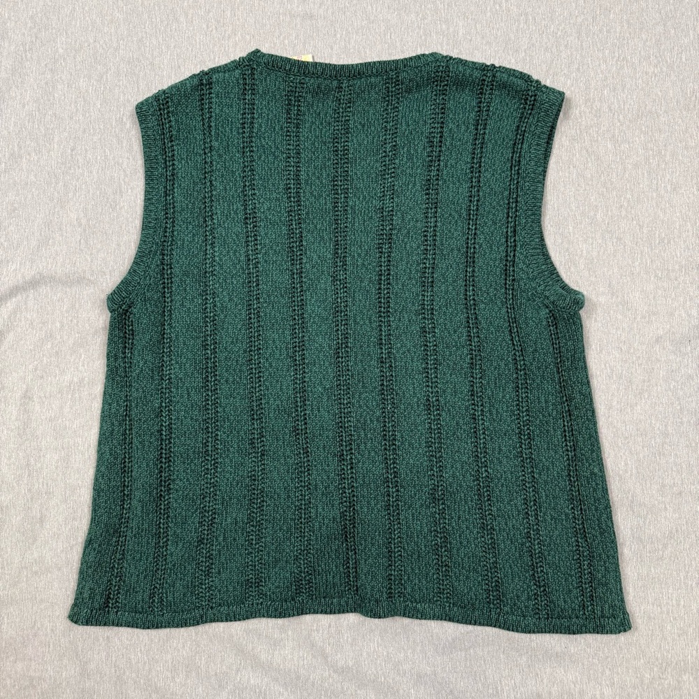Vintage Northern Reflections Green Ribbed Sweater Vest XL - Picture 2 of 7